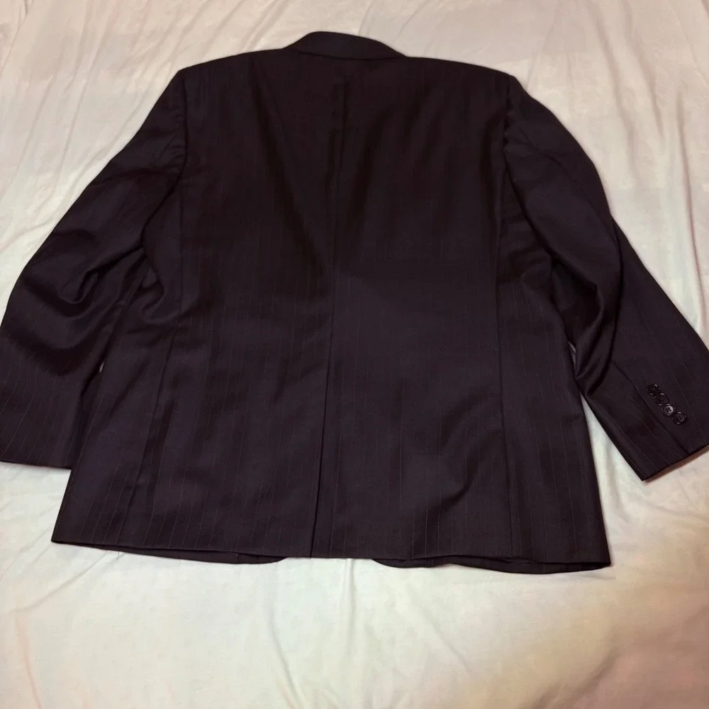 Jos A Bank Signature Gold Mens 46R Black Pinstripe 100% Wool Blazer‎ Gordon